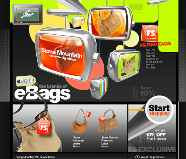 Landing page for eBags