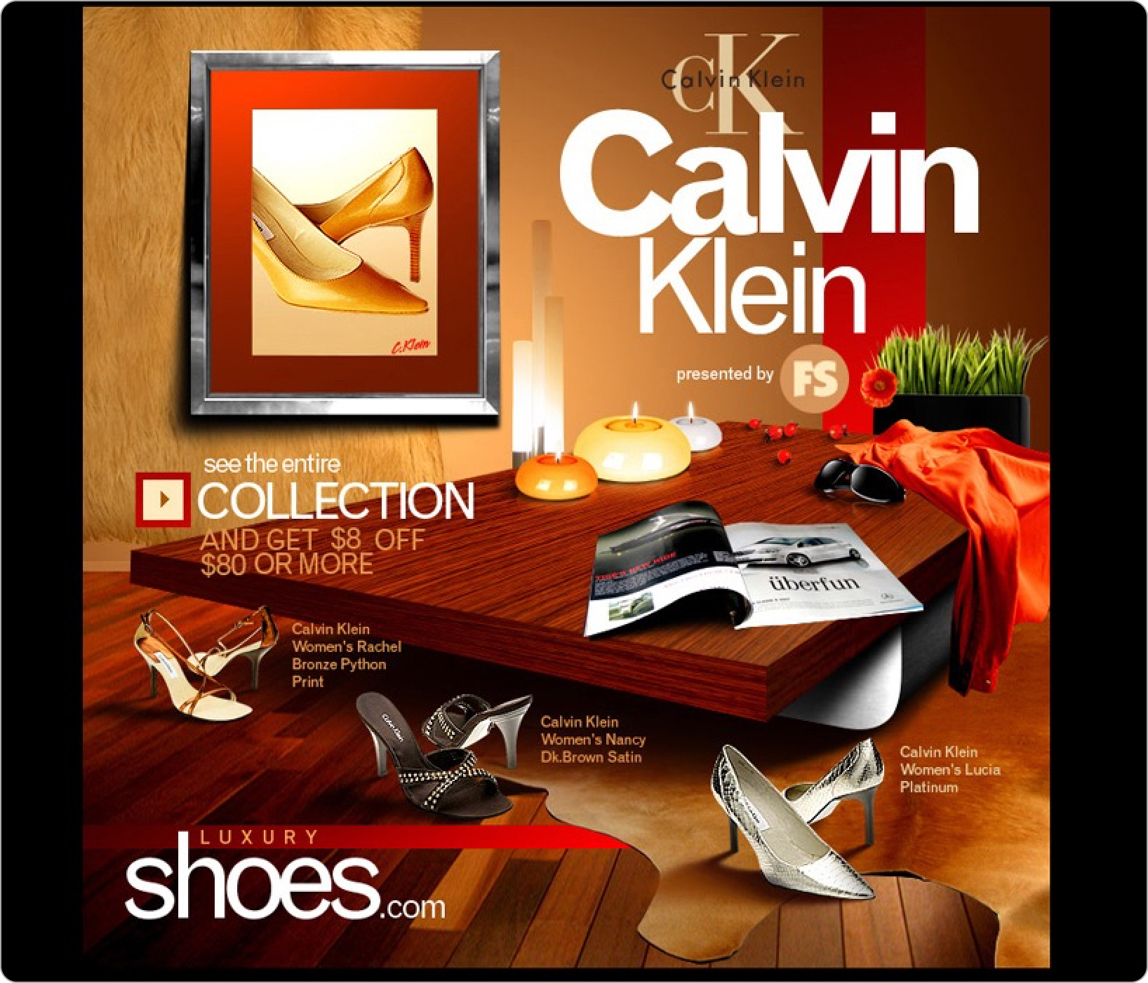 Landing page for luxuryshoes.com/Calvin Klein collection