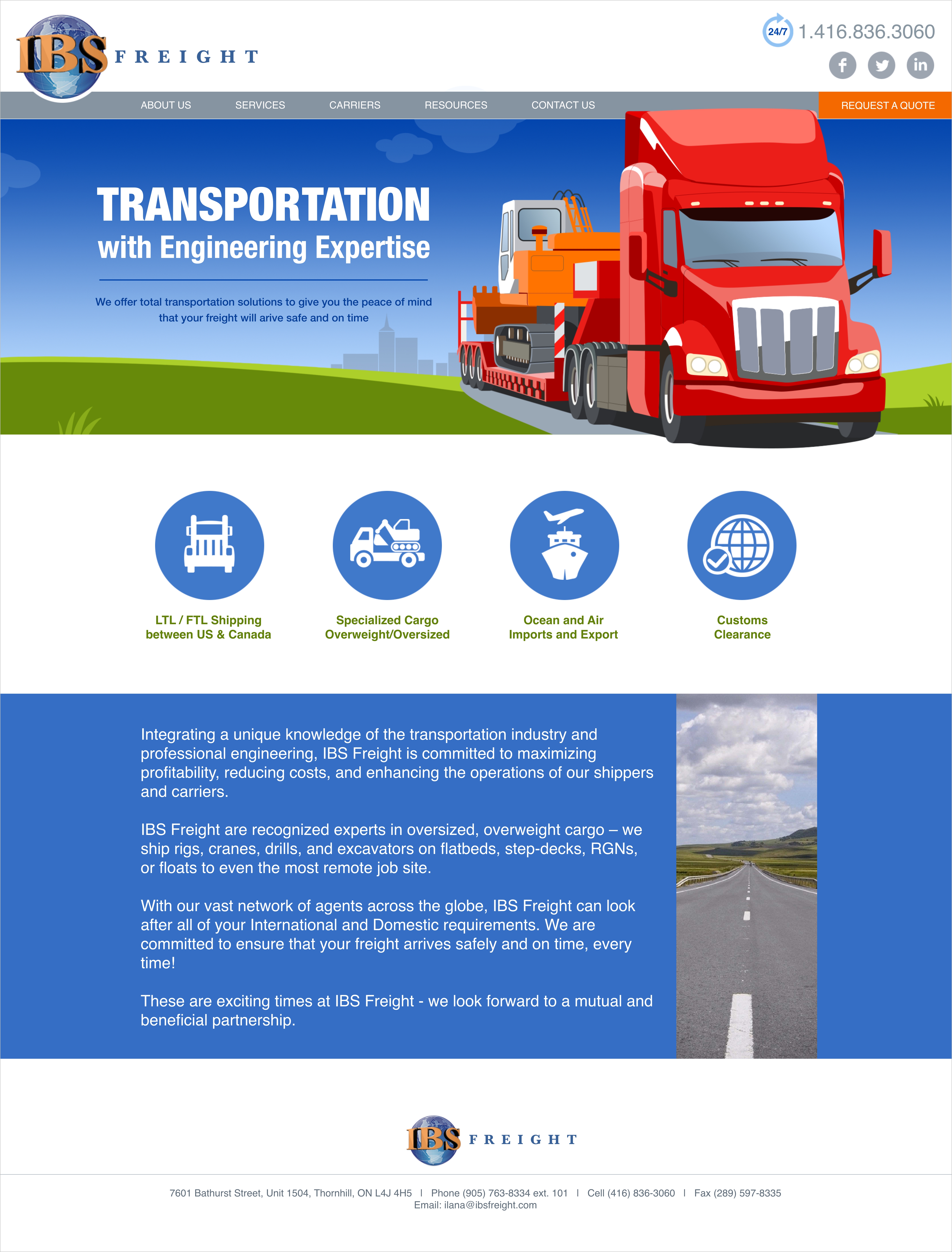 Website for IBS Freight