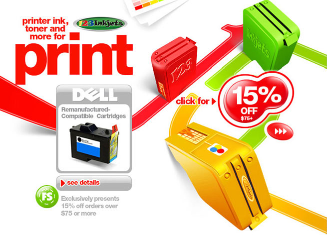 Landing page for 123 Inkjets