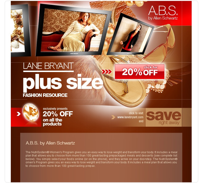 Landing page for Lane Bryant