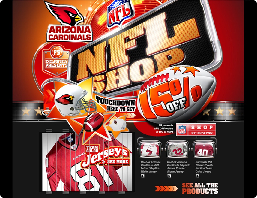 Landing page for NFL