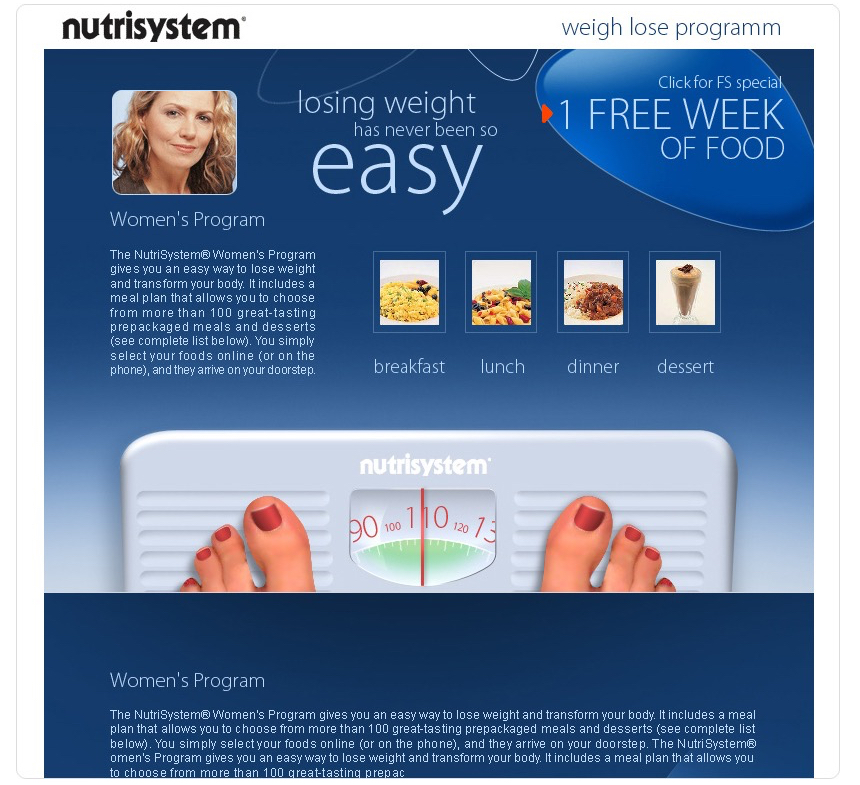 Website for Nutrisystem