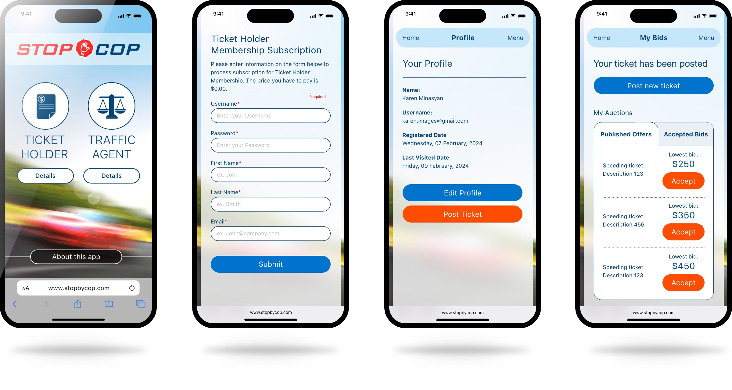 Stop by Cop mobile app
