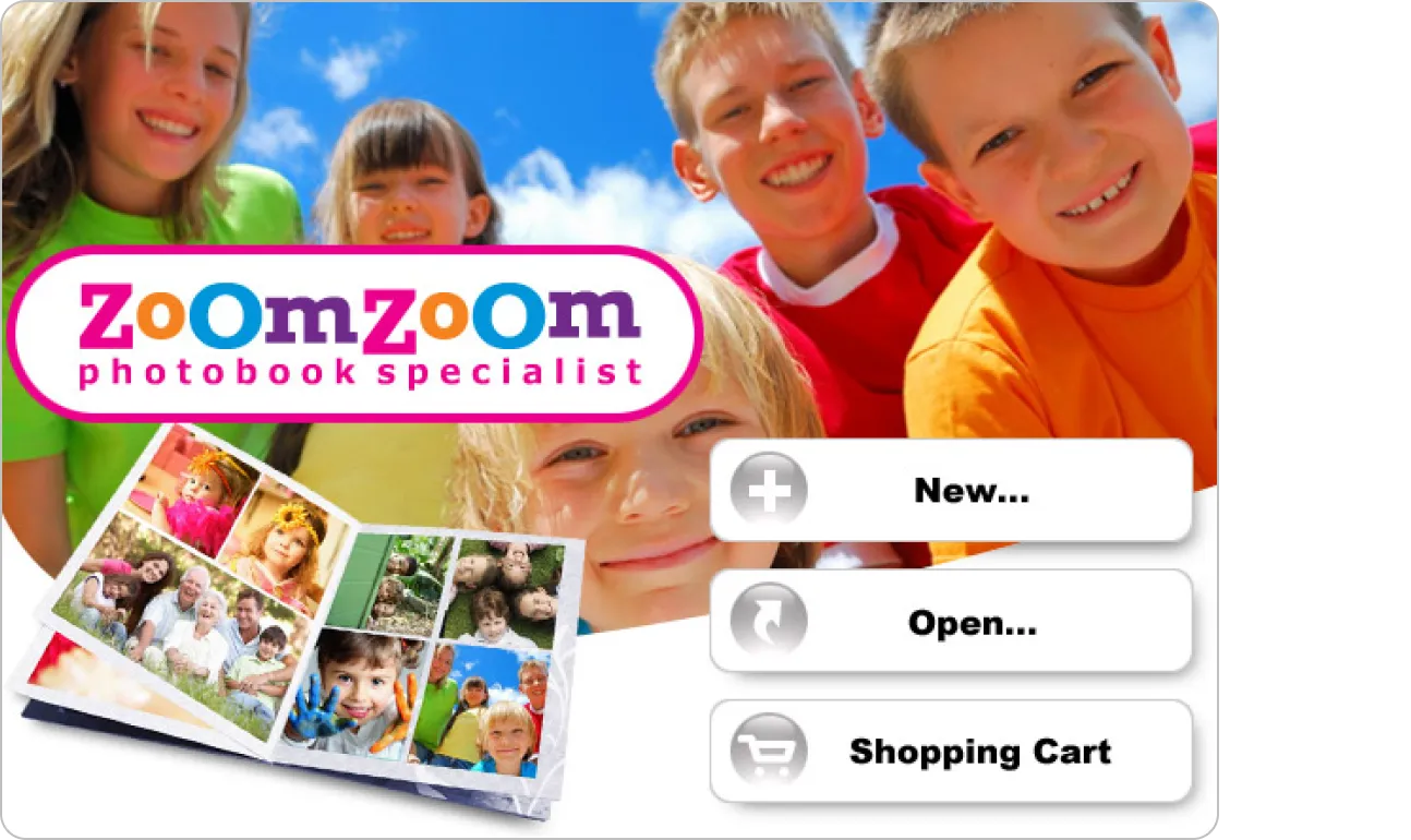 Splash screen for ZoomZoom Photo Editing Software